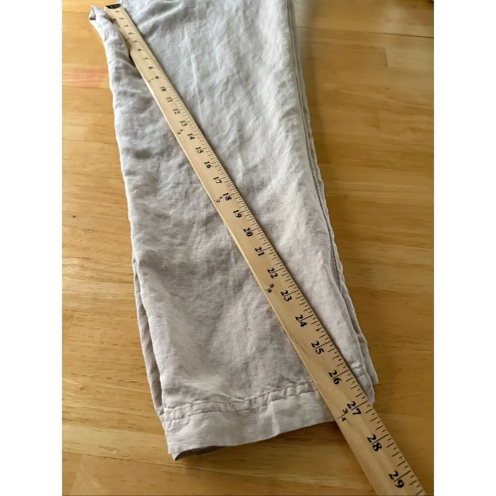 NWT H&M Lightweight Linen Trousers, Neutral Beige, Size 12